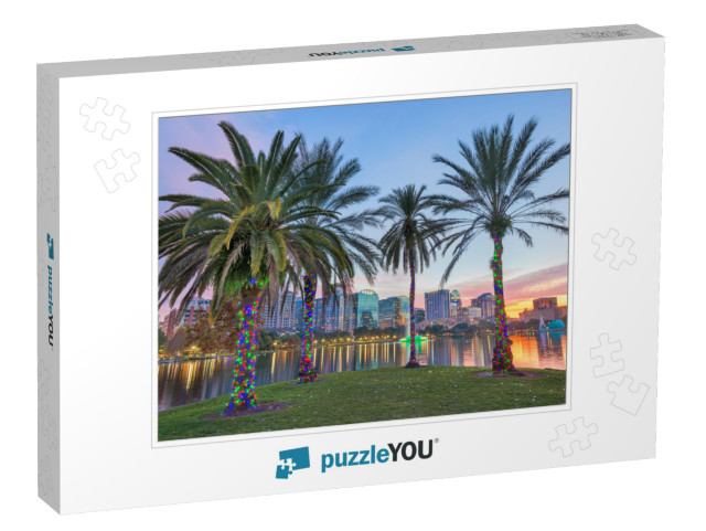 Orlando, Florida, USA Downtown Skyline At Eola Lake At Dus... Jigsaw Puzzle