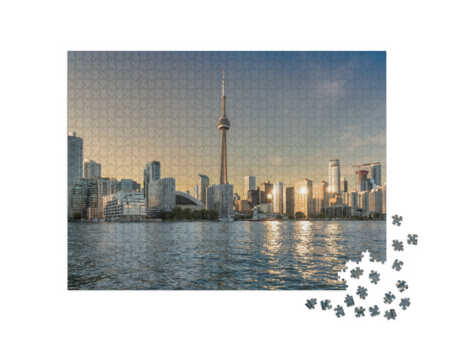 Toronto Skyline At Sunset - Toronto, Ontario, Canada... Jigsaw Puzzle with 1000 pieces