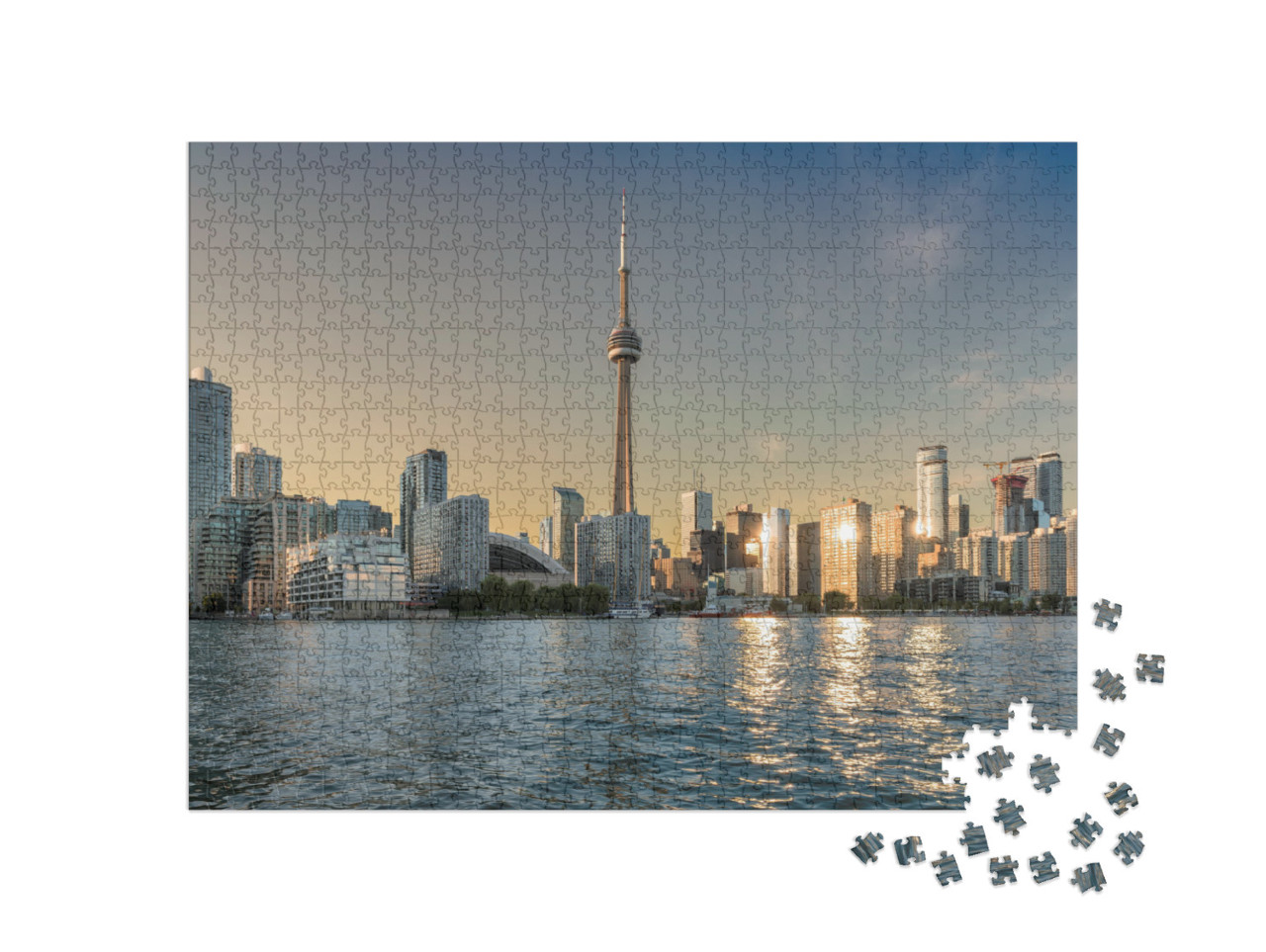 Toronto Skyline At Sunset - Toronto, Ontario, Canada... Jigsaw Puzzle with 1000 pieces