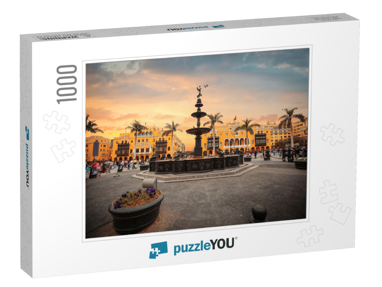 Panoramic View of Lima Main Square & Cathedral Church... Jigsaw Puzzle with 1000 pieces