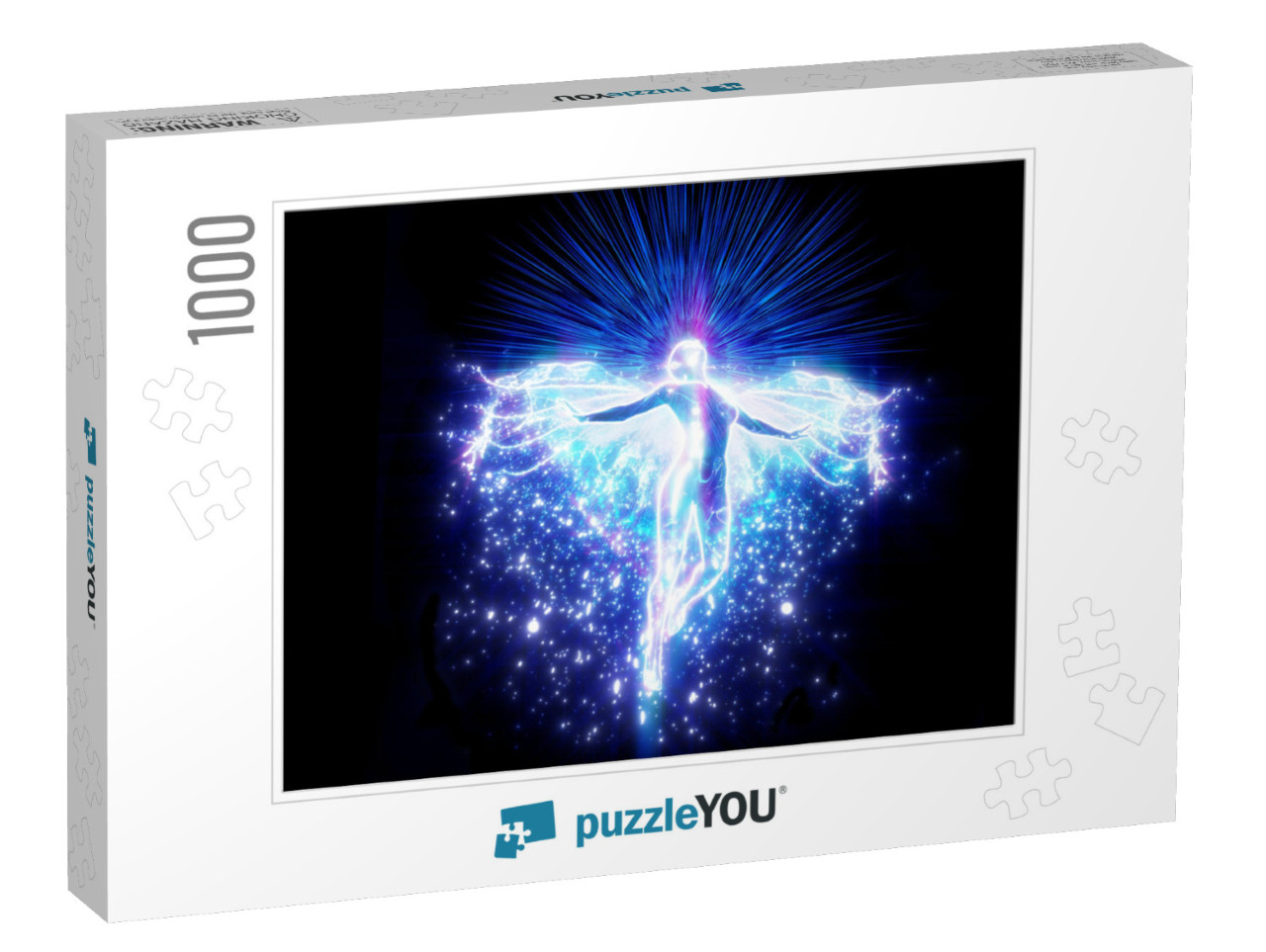 3D Illustration of a Beautiful Shining Angel Flying Spari... Jigsaw Puzzle with 1000 pieces