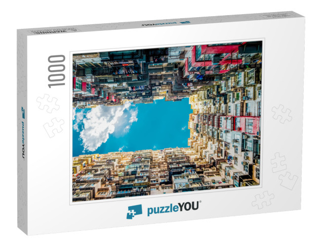 Looking Up At Old Building to Sky in Perspective View... Jigsaw Puzzle with 1000 pieces