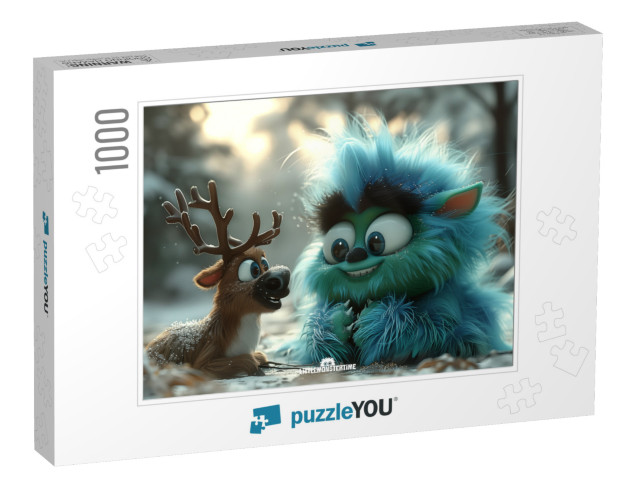 LITTLEMONSTERTIME: Fuzzlebell and Rudy Jigsaw Puzzle with 1000 pieces