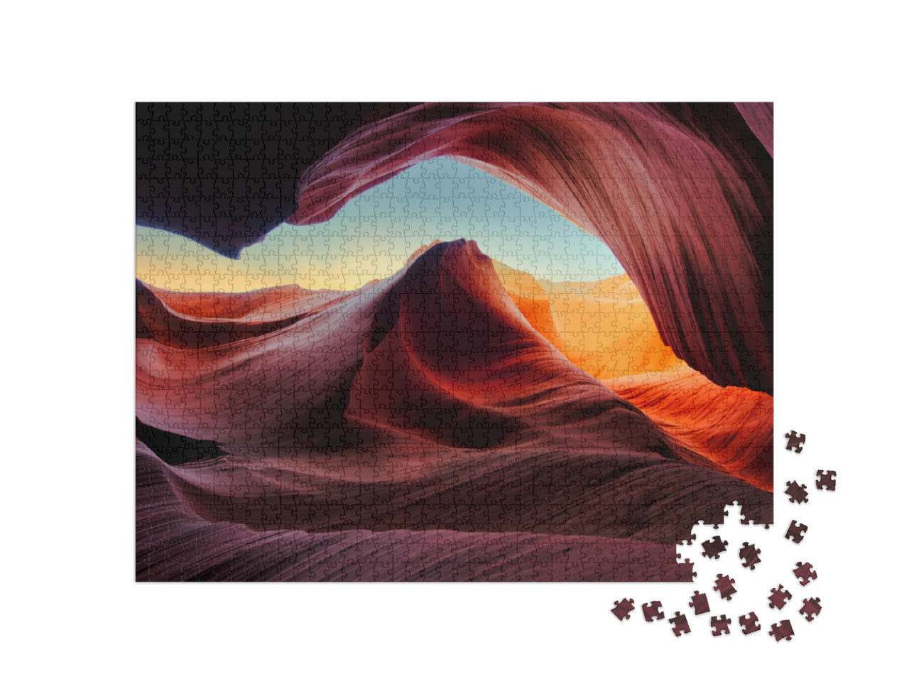 The Breathtaking Antelope Canyon in Arizona, the Usa... Jigsaw Puzzle with 1000 pieces