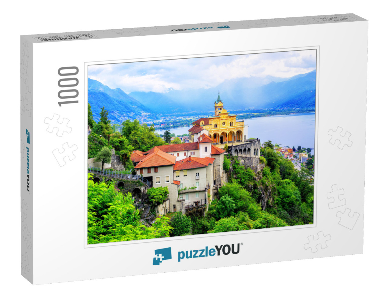 Madonna Del Sasso Church Over Lago Maggiore Lake & Swiss... Jigsaw Puzzle with 1000 pieces