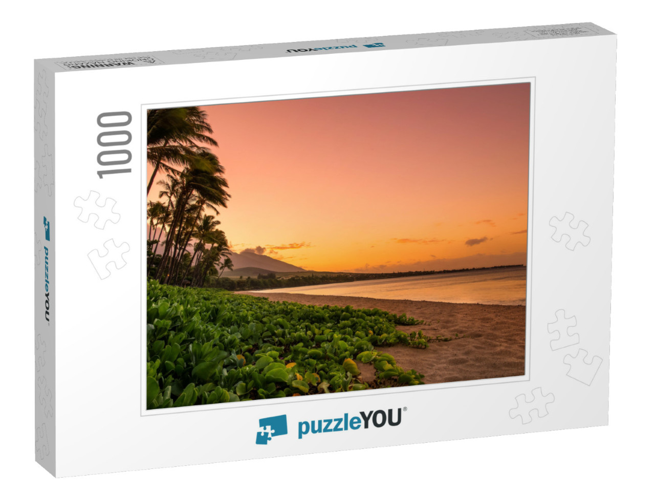 Maui Sunset with Green Plants... Jigsaw Puzzle with 1000 pieces