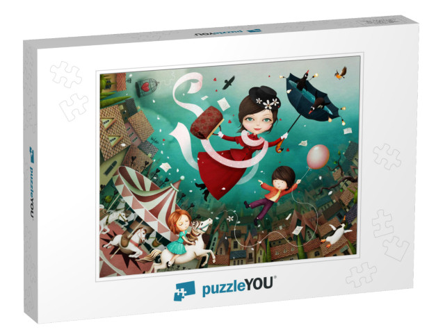 3D Image, Bright Fairytale Illustration Based on Tale of... Jigsaw Puzzle