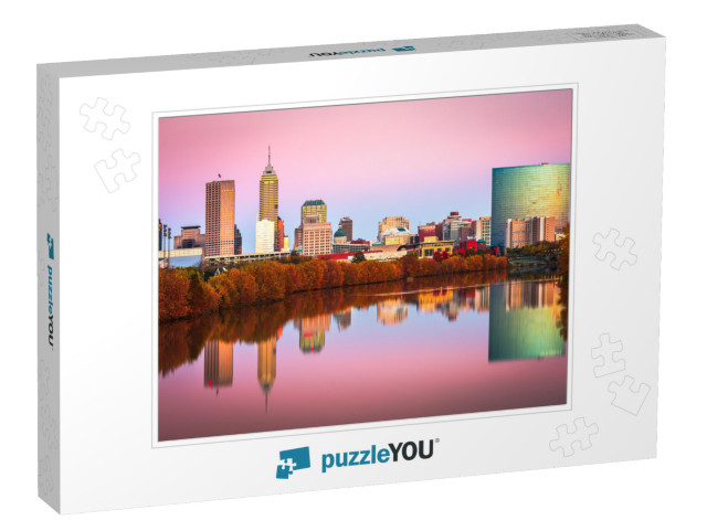 Indianapolis, Indiana, USA Skyline on the White River At D... Jigsaw Puzzle