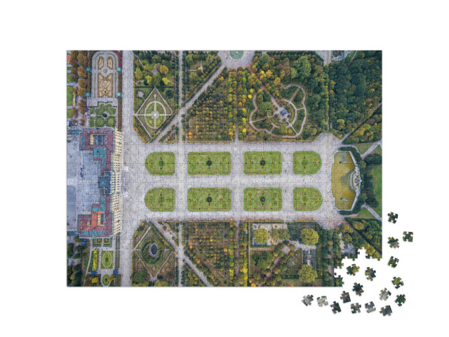 Schonbrunn Palace & Garden in Vienna with Park & Flower D... Jigsaw Puzzle with 1000 pieces