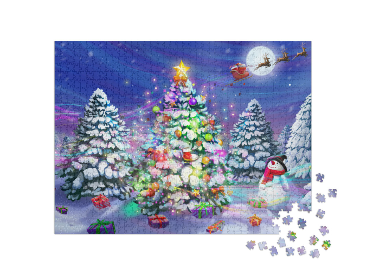 Merry Christmas & Happy New Year! the Christmas Tree Lege... Jigsaw Puzzle with 1000 pieces