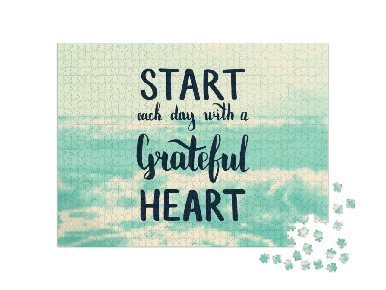 Start Each Day with a Grateful Heart. Illustration with H... Jigsaw Puzzle with 1000 pieces