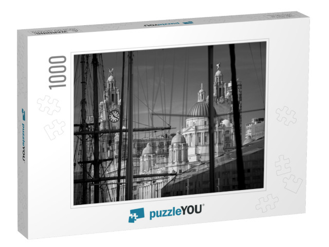 View Through Defocused Rigging & Masts of Ships to Iconic... Jigsaw Puzzle with 1000 pieces