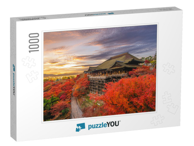 Kiyomizu-Dera Stage At Kyoto, Japan in Autumn... Jigsaw Puzzle with 1000 pieces