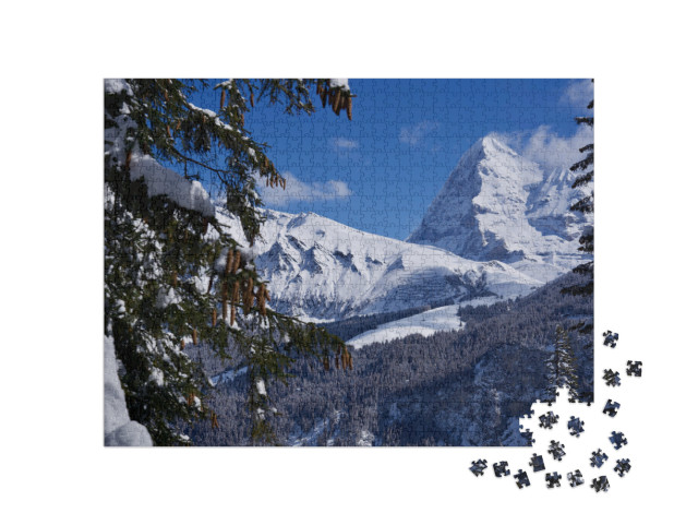 Panorama of Bernese Alps with Mountain Peak Eiger, Seen f... Jigsaw Puzzle with 1000 pieces