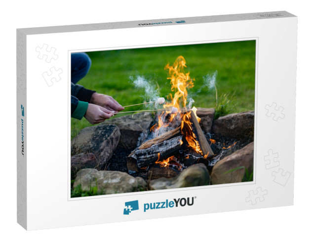 Toasting a Marshmallow on an Open Camp Fire Pit... Jigsaw Puzzle