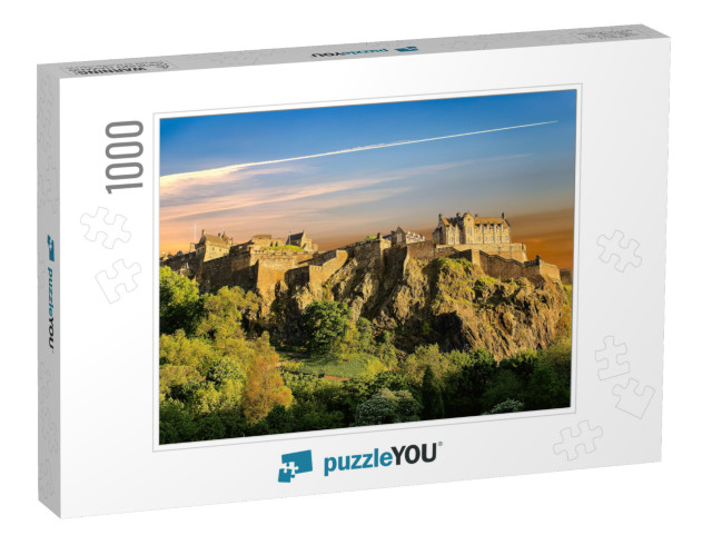 Edinburgh Castle At Sunset. Historic Fortress Which Domin... Jigsaw Puzzle with 1000 pieces