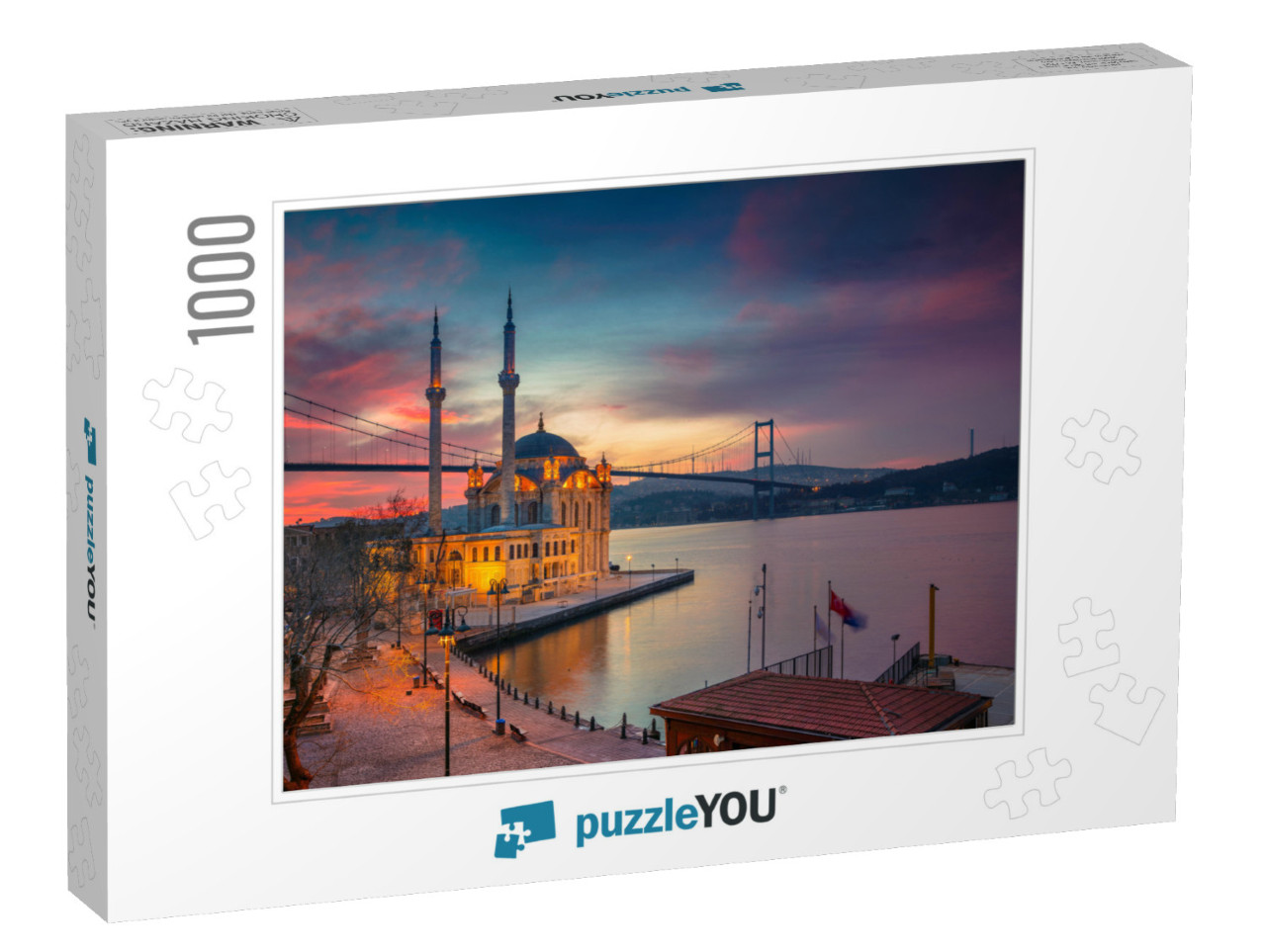 Istanbul. Image of Ortakoy Mosque with Bosphorus Bridge i... Jigsaw Puzzle with 1000 pieces