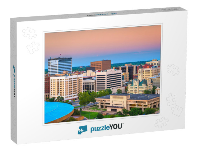 Wichita, Kansas, USA Downtown Skyline At Dusk... Jigsaw Puzzle