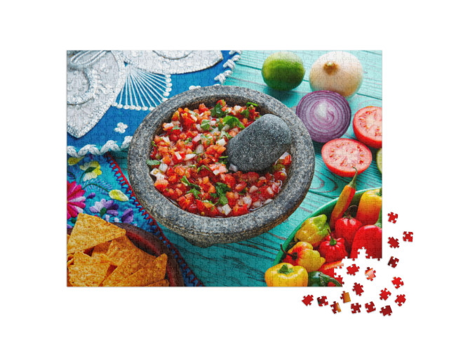 Pico De Gallo Sauce from Mexico with Tomato Cilantro & On... Jigsaw Puzzle with 1000 pieces