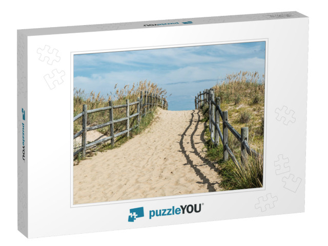 Uphill Beach Pathway At Sandbridge Beach in Virginia Beac... Jigsaw Puzzle