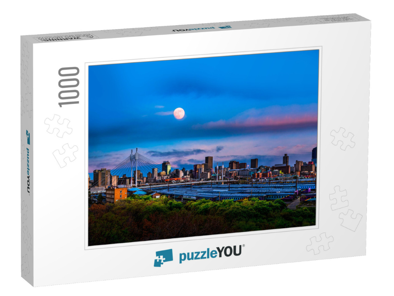 Long Exposure Shot of Johannesburg City Skyline & Nelson... Jigsaw Puzzle with 1000 pieces