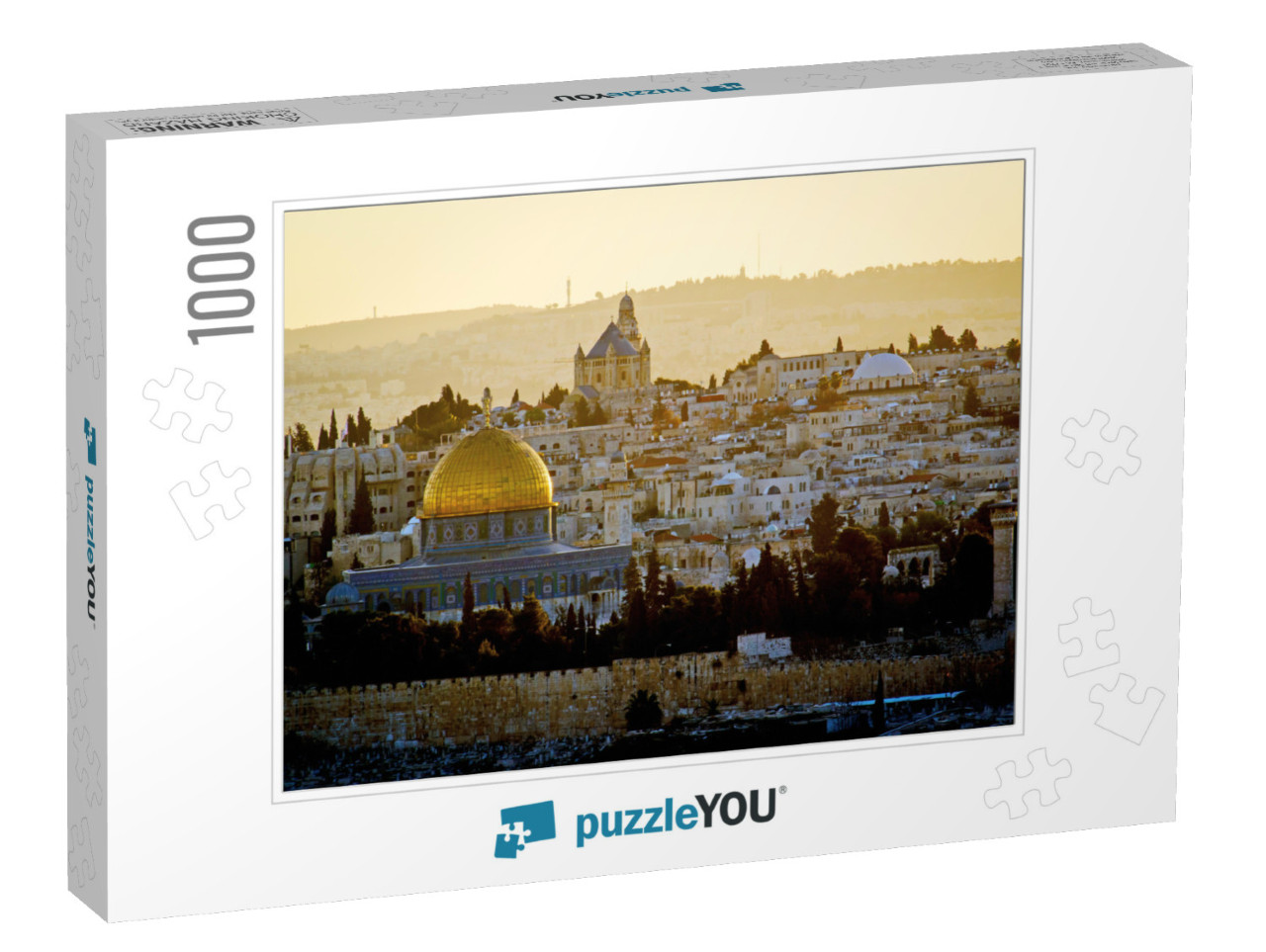 Old City Jerusalem in a Sunset Haze Mount Zion Abbey, Whe... Jigsaw Puzzle with 1000 pieces