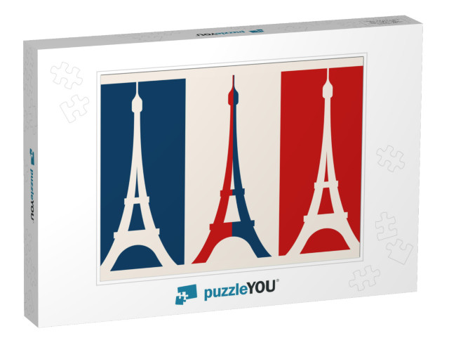 French Flag with Eiffel Tower... Jigsaw Puzzle