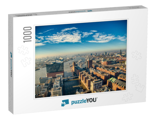 Elbphilharmonie Hamburg Aerial Harbor Elbe River... Jigsaw Puzzle with 1000 pieces