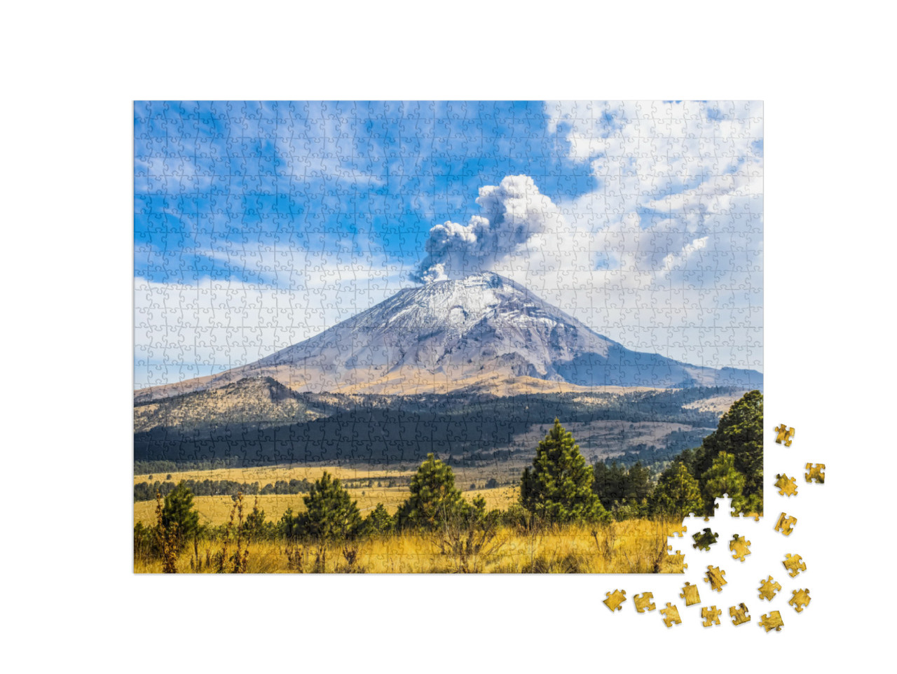 Active Popocatepetl Volcano in Mexico... Jigsaw Puzzle with 1000 pieces