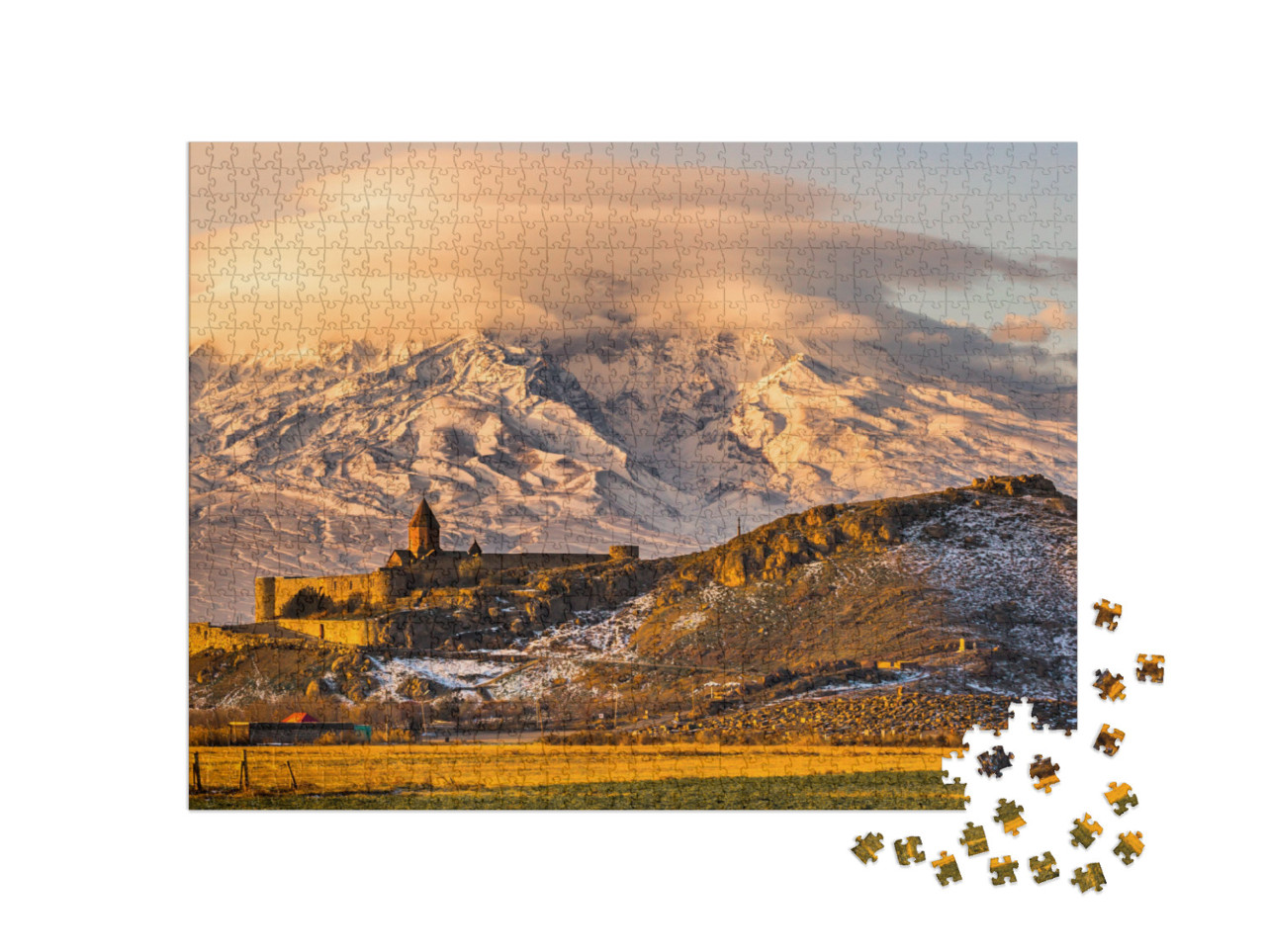 Panoramic View of Mount Ararat in Armenia. Sunrise Over A... Jigsaw Puzzle with 1000 pieces