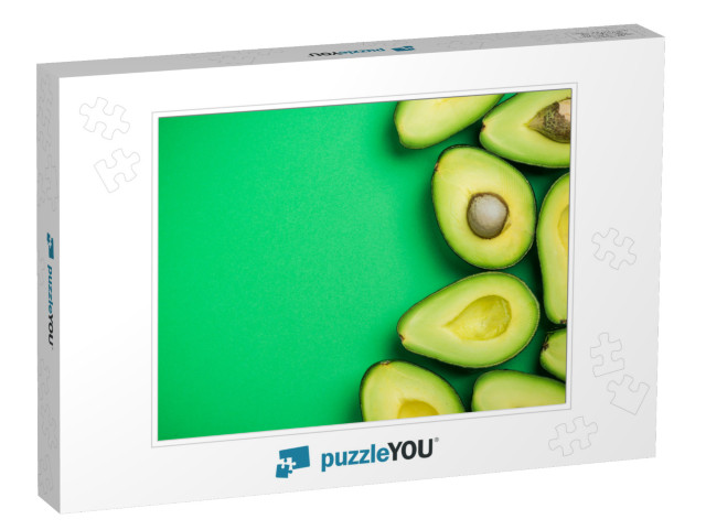 Avocado on Pastel Background, Creative Food Concept... Jigsaw Puzzle