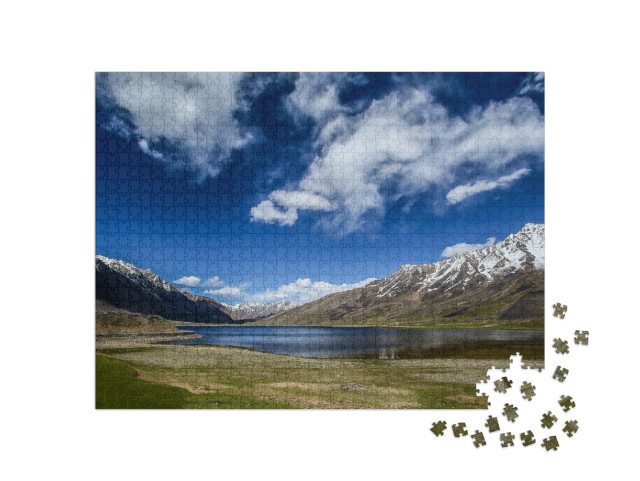 A Beautiful Lake in the Shandur Valley... Jigsaw Puzzle with 1000 pieces