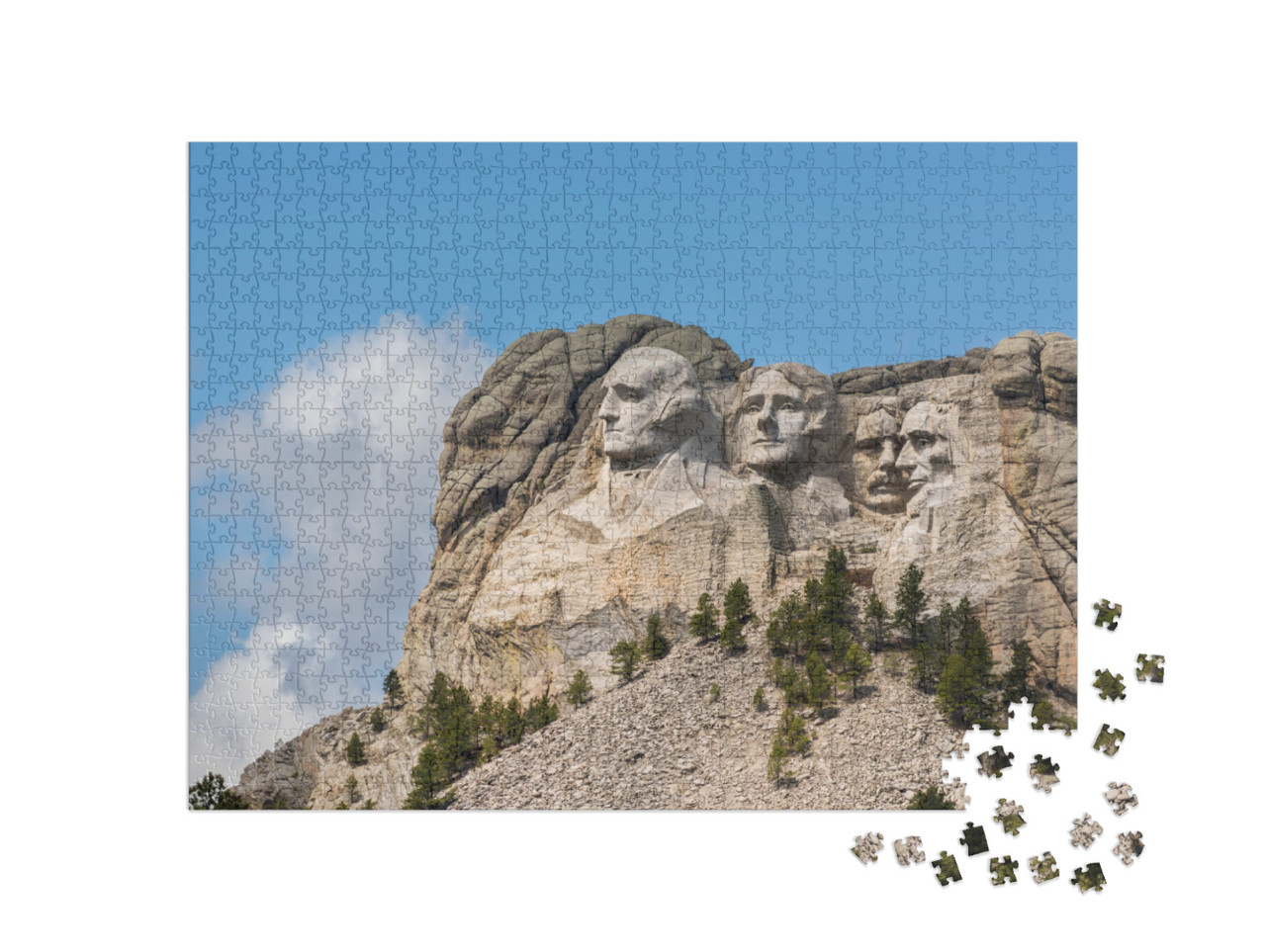 Side View of Mount Rushmore with Sunlight... Jigsaw Puzzle with 1000 pieces