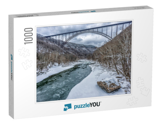 New River Gorge Bridge Stretches from Ridge to Rid... Jigsaw Puzzle with 1000 pieces