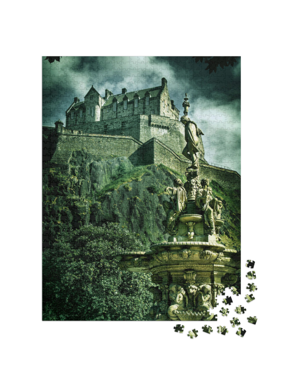 Shot of Edinburgh Castle with Vintage Look... Jigsaw Puzzle with 1000 pieces