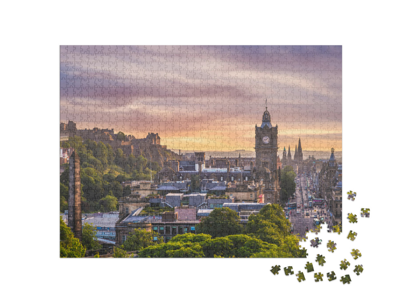 Aerial View from Calton Hill, Edinburgh, Up... Jigsaw Puzzle with 1000 pieces