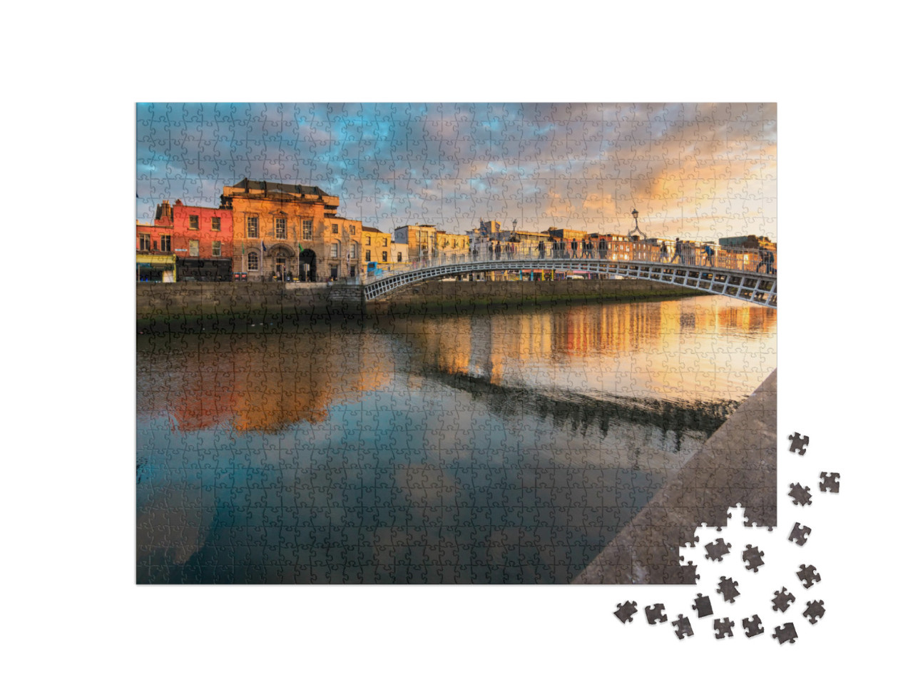 Hapenny Bridge, Dublin, Ireland... Jigsaw Puzzle with 1000 pieces