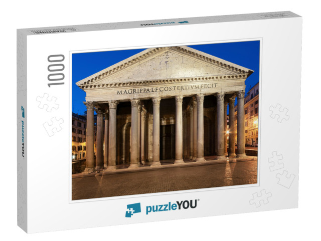 Pantheon At Night, Rome - Italy... Jigsaw Puzzle with 1000 pieces