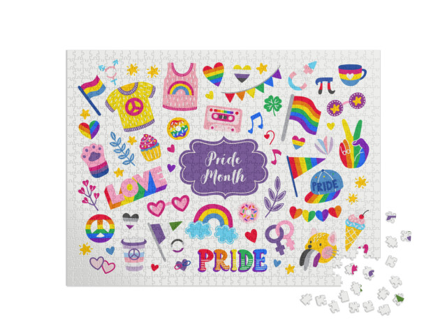 Vector Collection of Lgbtq Community Symbols with... Jigsaw Puzzle with 1000 pieces