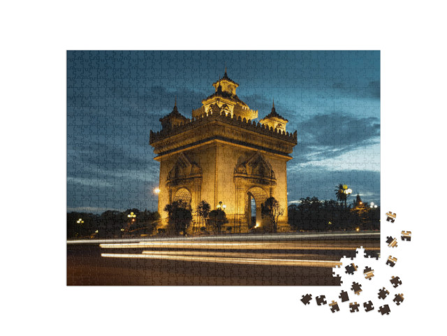 Patuxai Victory Monument Architectural Landmark of Vienti... Jigsaw Puzzle with 1000 pieces