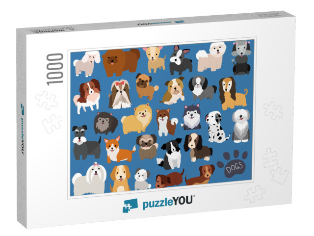 Cute Dog & Puppy Set... Jigsaw Puzzle with 1000 pieces