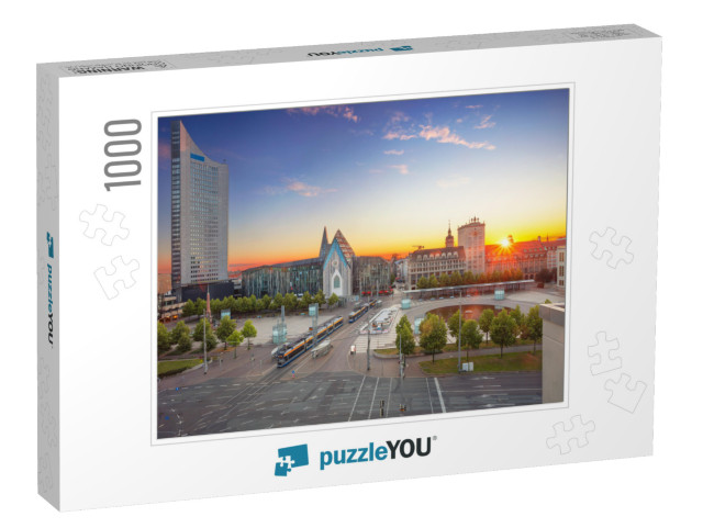 Leipzig, Germany. Cityscape Image of Leipzig Downtown Dur... Jigsaw Puzzle with 1000 pieces