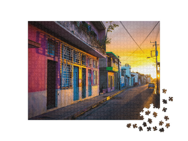 Camaguey, Cuba - the Warm Sunset Light Shines on the Empt... Jigsaw Puzzle with 1000 pieces