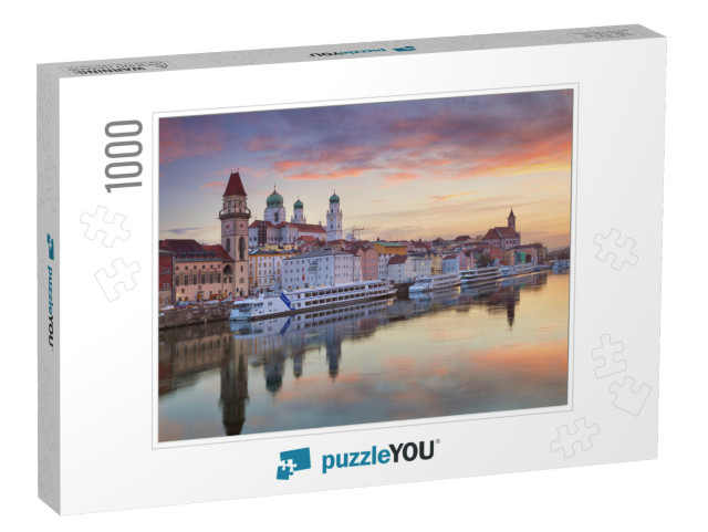 Passau. Passau Skyline During Sunset, Bavaria, Germany... Jigsaw Puzzle with 1000 pieces