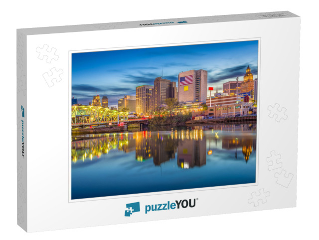 Newark, New Jersey, USA Skyline on the Passaic River At Du... Jigsaw Puzzle