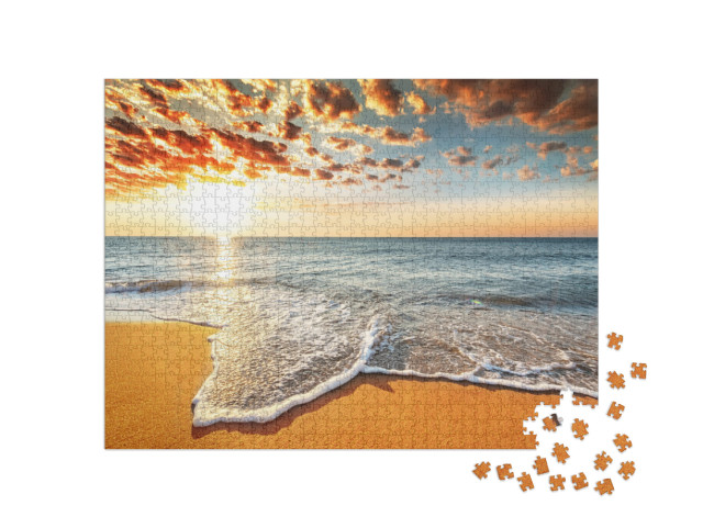 Brilliant Ocean Beach Sunrise... Jigsaw Puzzle with 1000 pieces