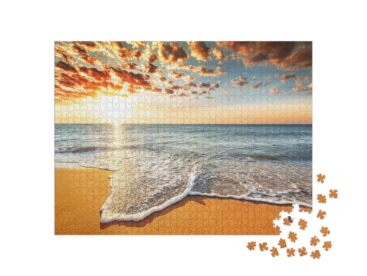 Brilliant Ocean Beach Sunrise... Jigsaw Puzzle with 1000 pieces