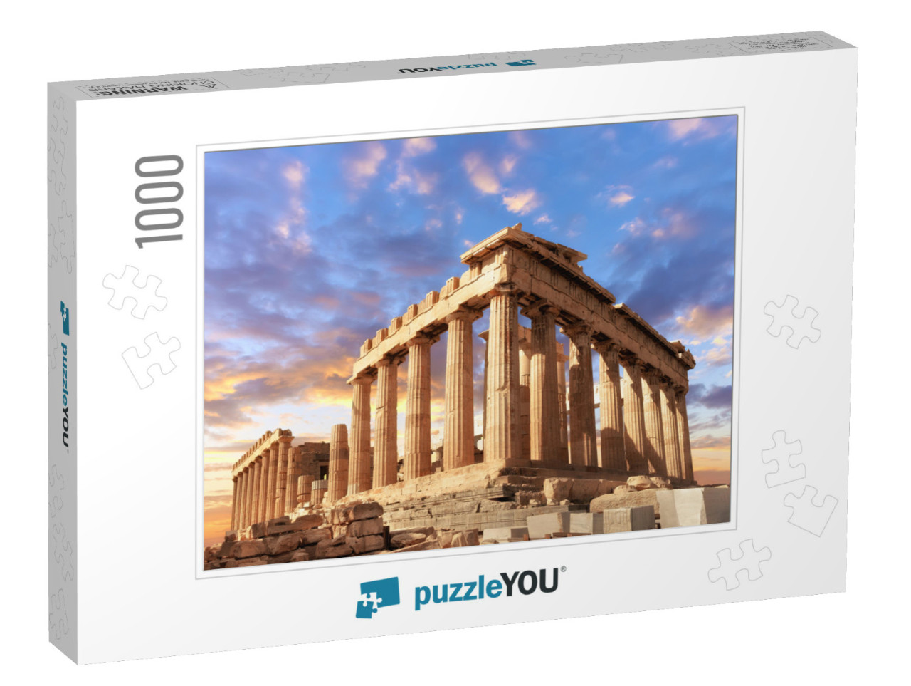 Parthenon Temple on a Sunset. Acropolis in Athens, Greece... Jigsaw Puzzle with 1000 pieces