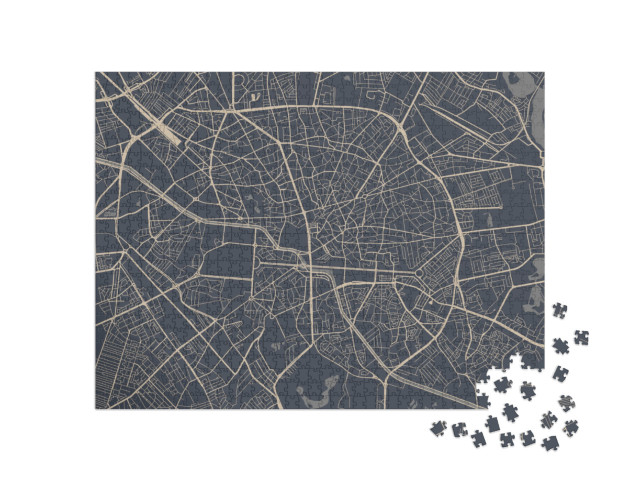 Vector Map of the City of Bucharest, Romania... Jigsaw Puzzle with 1000 pieces