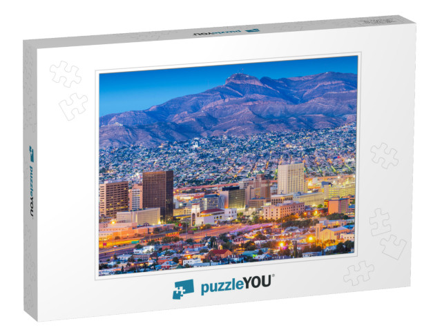 El Paso, Texas, USA Downtown City Skyline At Dusk with Jua... Jigsaw Puzzle